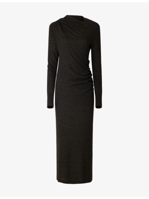 soeur Gisee Draped-Neck Knitted Midi Dress