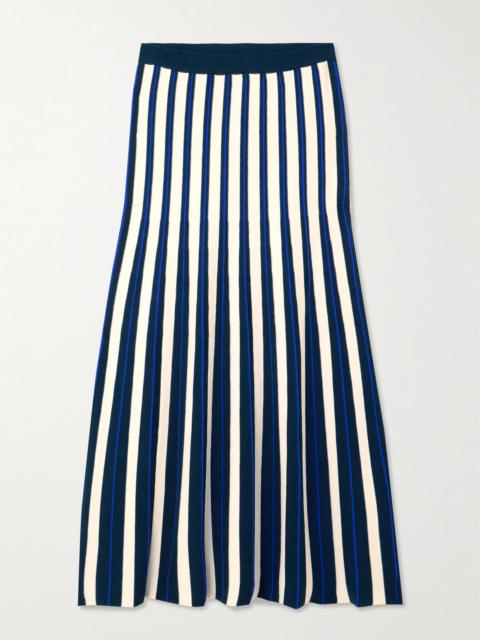 ESCVDO Manglar Striped Knitted Organic Cotton Midi Skirt