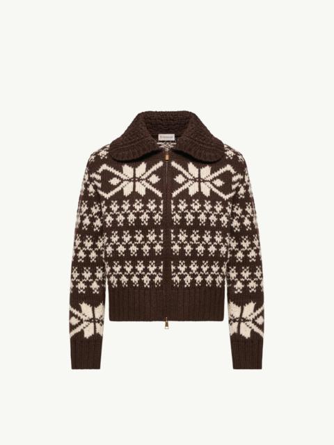 Moncler Jacquard Sequin Zip-Up Cardigan