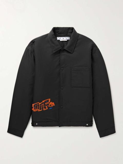 Graf Coupe' Logo-Embroidered Padded Cotton-Blend Overshirt