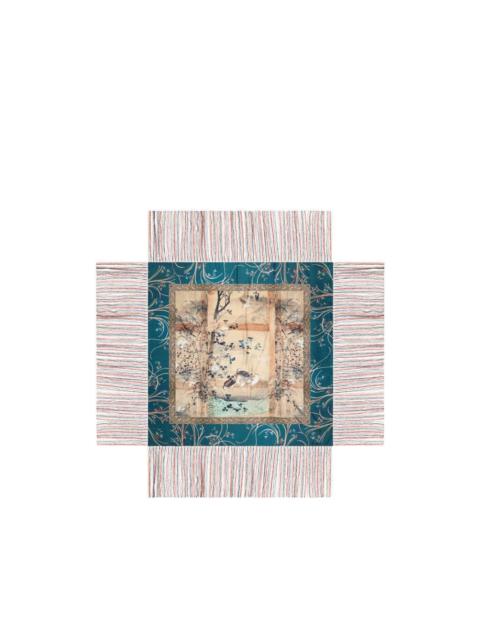 Pierre-Louis Mascia Aloeuw botanical-print fringed shawl scarf