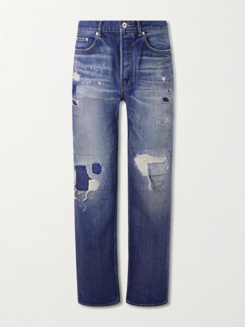 JW Anderson Straight-Leg Distressed Patchwork Jeans