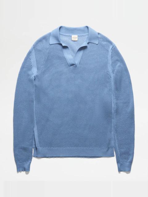 Tod's KNITTED POLO SHIRT - LIGHT BLUE