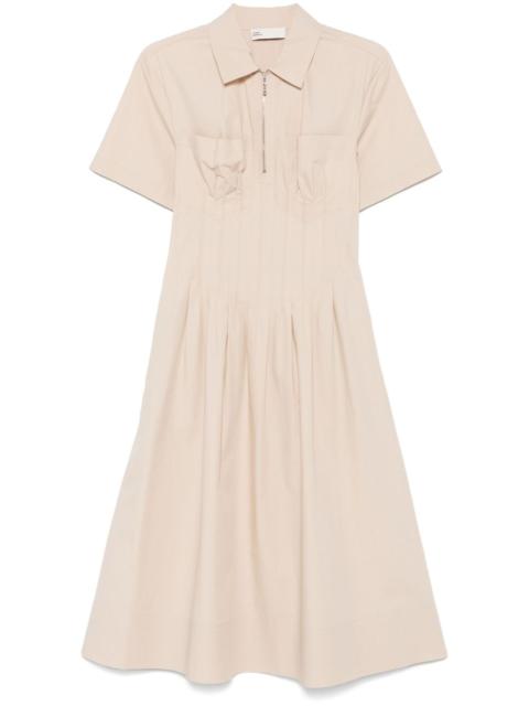 TORY BURCH poplin pleat-waist dress