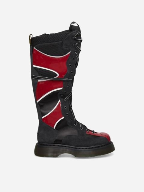 Dr. Martens Women's Buzz Boxer 18 Eye Boots Black / Scarlet Red