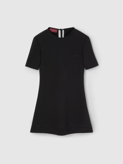 GUCCI Silk crêpe mini dress with embroidery