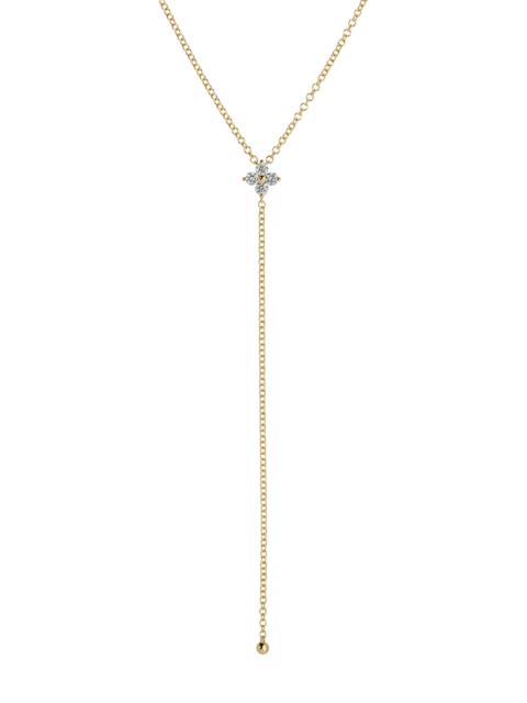 EF Collection Fleur 14K Yellow Gold Diamond Lariat Necklace