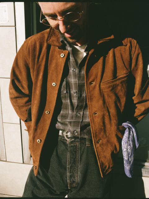 Drake's Grey Check Cotton-Silk Two-Pocket Long Point Collar Work Shirt