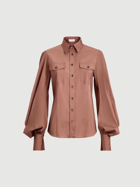 Brunello Cucinelli Stretch cotton poplin shirt with monili