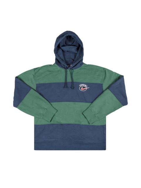 Supreme x Nike Stripe Hooded Sweatshirt 'Navy'