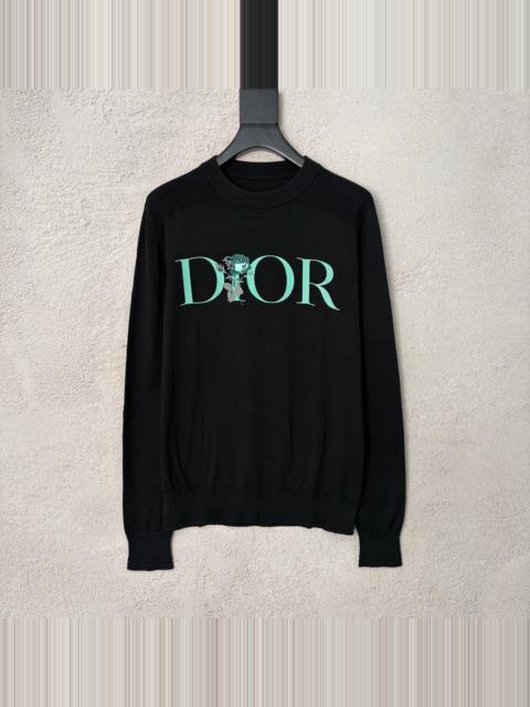 Dior Dior Floral Embroidered Logo Cashmere Sweater