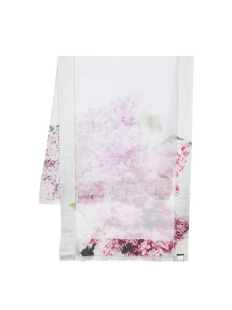 floral-print silk scarf