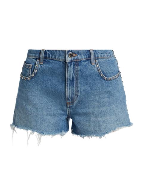 RAMY BROOK Women's Bria Studded Denim Shorts - Faded Blue Wash