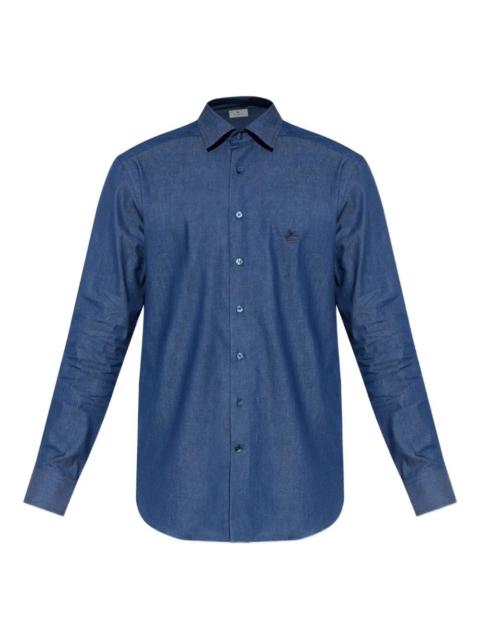 Etro EMBROIDERED LOGO COTTON SHIRT
