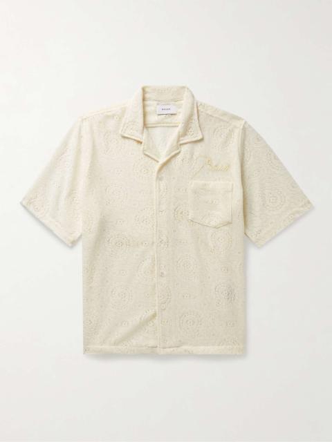 Ajor Camp-Collar Logo-Embroidered Lace Shirt