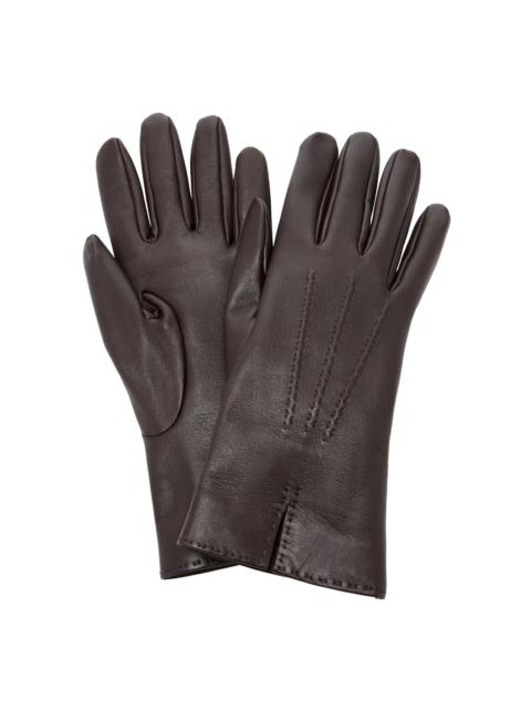 The Row Florence Leather Gloves brown