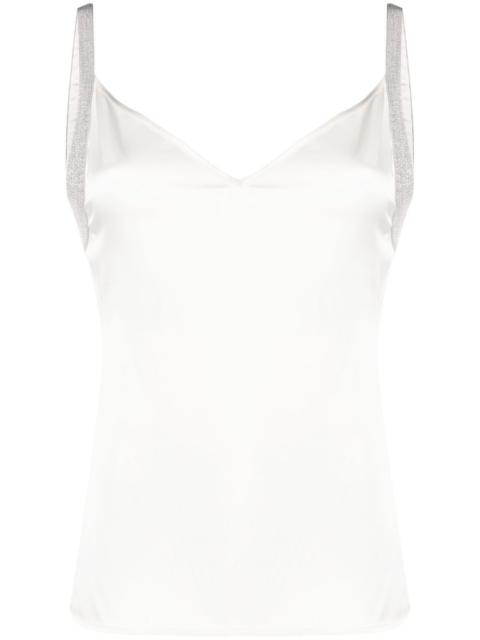 FABIANA FILIPPI V-neck satin-finish top