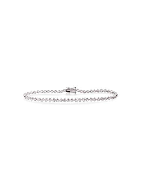 STONE AND STRAND Silver White Topaz Tennis Bracelet