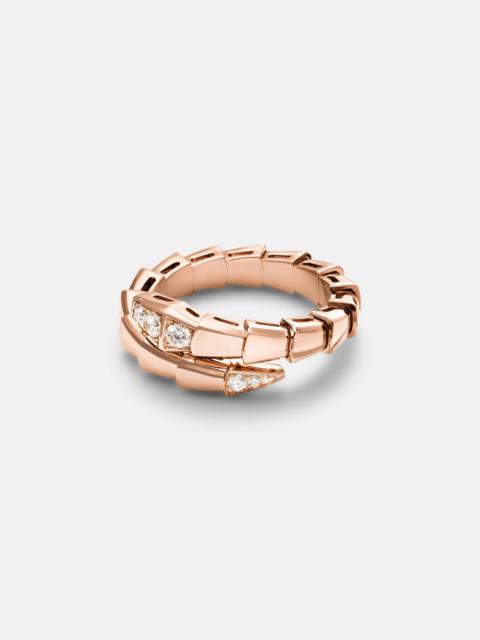 BVLGARI Serpenti Viper 18kt gold ring with diamonds