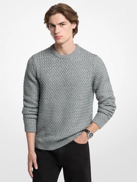 MICHAEL KORS Crosshatch Cotton Blend Sweater