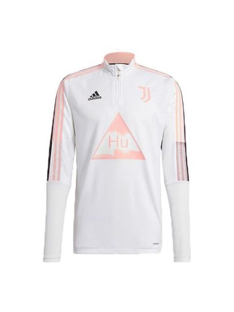 adidas adidas x Crossover Juve Hu Tr Top Juventus Soccer/Football Half Zipper Stand Collar Sports White Bla