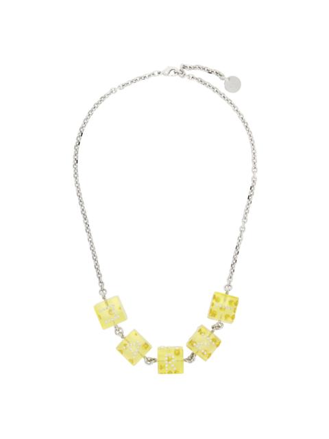Marni Silver & Yellow Dice Charm Necklace