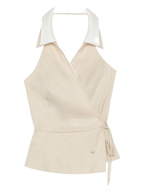 SIMKHAI Campbell collared wrap top