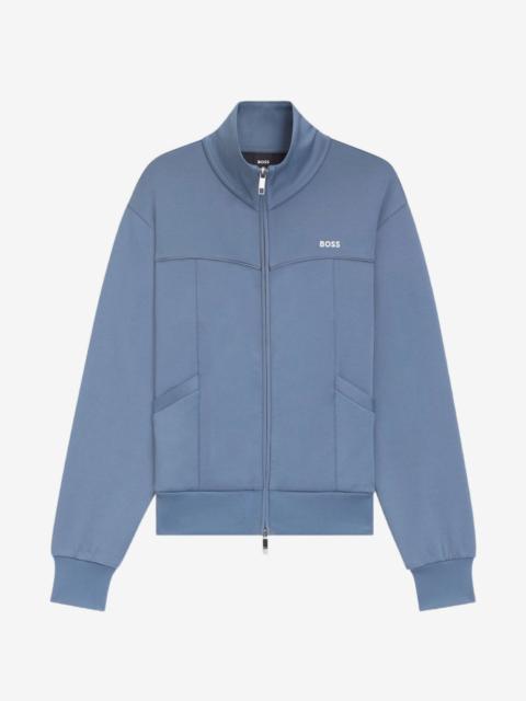 BOSS logo-print zip-up sweatshirt