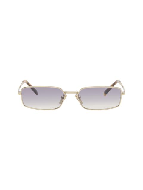 Prada Gold Rectangle Metal Sunglasses