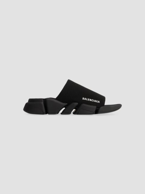 BALENCIAGA Men's Speed 2.0 Recycled Knit Slide Sandals - Black