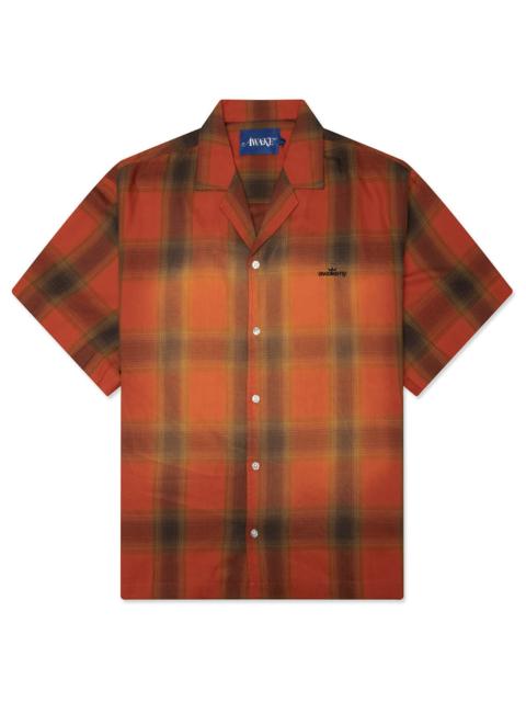 AWAKE NY ORCHARD ST PLAID SHIRT - ORANGE