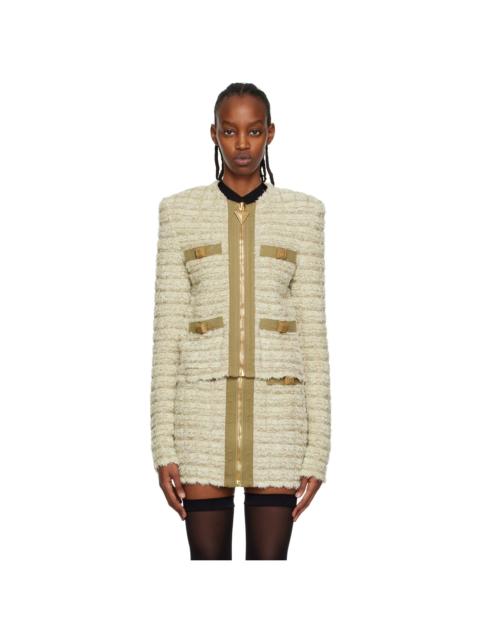 Balmain Beige Zip Jacket