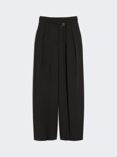 Sportmax Wide-fit stretch wool trousers - black