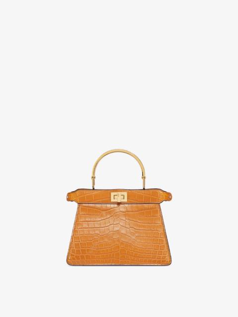 FENDI Iconic Peekaboo ISeeU bag in an ideal, compact size. Made of exquisite, brown crocodile leather and 