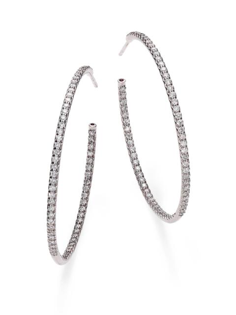 ROBERTO COIN Women's 1.4 TCW Diamond & 18K White Gold Inside-Outside Hoop Earrings/1.75" - White Gold