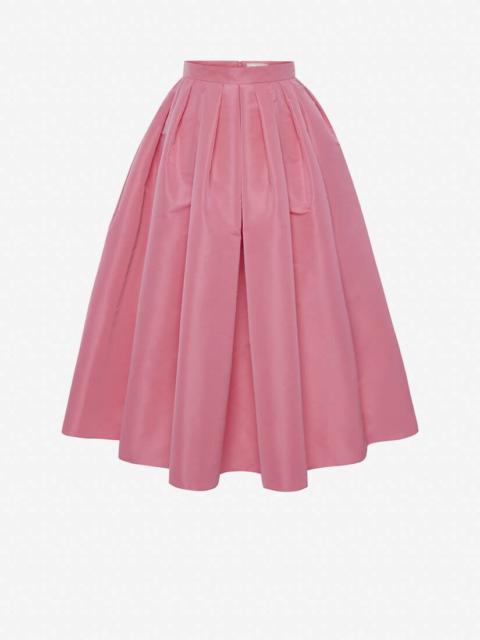Alexander McQueen Pleated faille midi skirt | netaporter