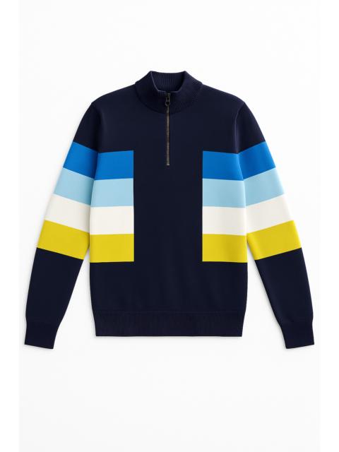 SAINT JAMES BARCARES - Quarter Zip Knit Cardigan for Men | 100% Wool