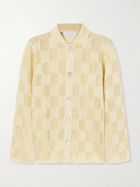 CALLE DEL MAR Checked Woven Cardigan