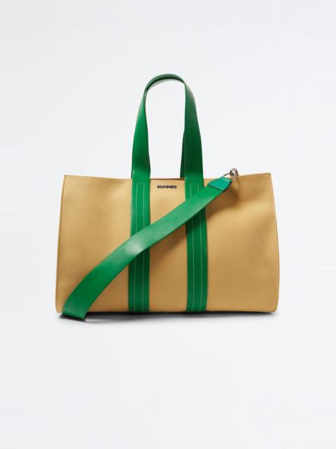 PARALLELEPIPEDO BAG / beige & green