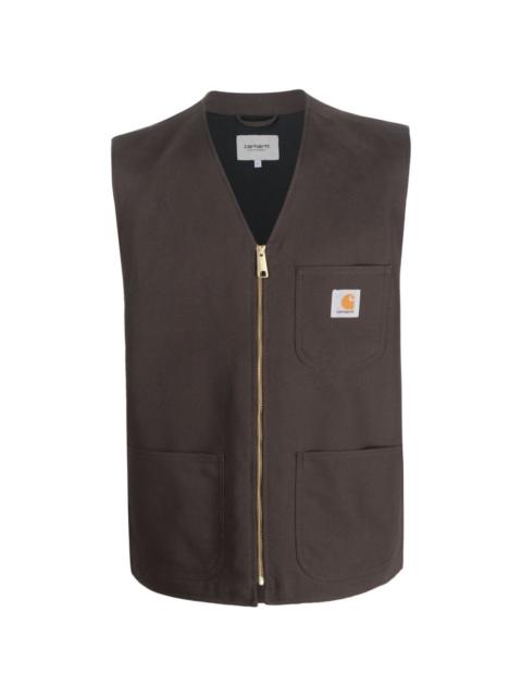 V-neck organic-cotton vest
