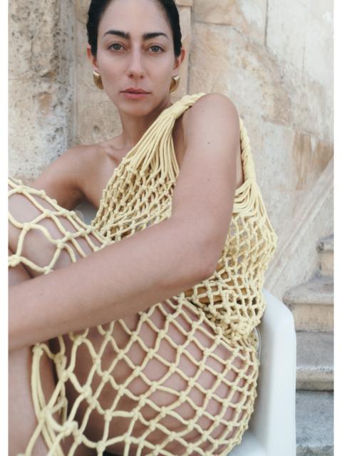 The Frankie Shop Tropea Macrame Skirt - Pale Yellow