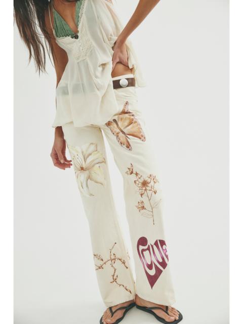 FREE PEOPLE FP X Juliet Johnstone Hand-Painted Tennessee Low-Rise Boyfriend Jeans