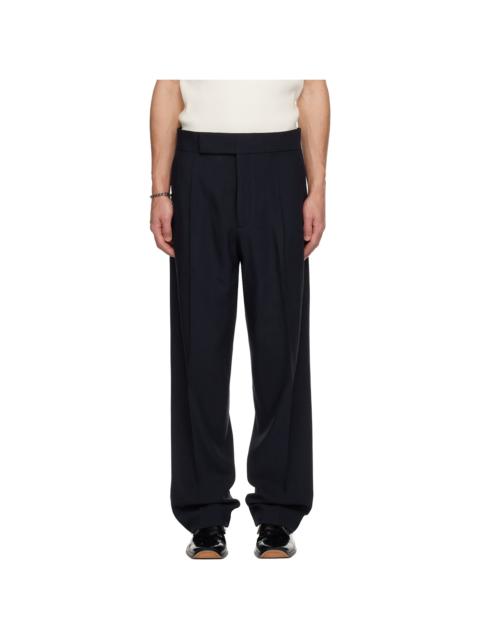 Fear of God Navy Wool Straight Leg Trousers