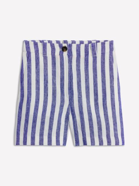 BODEN Westbourne Linen Shorts-Bright Blue Stripe