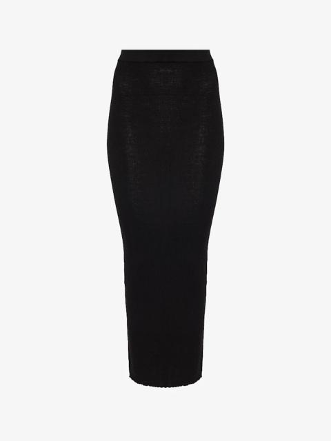 Rick Owens Split-hem slim-fit high-rise stretch wool-blend mini skirt