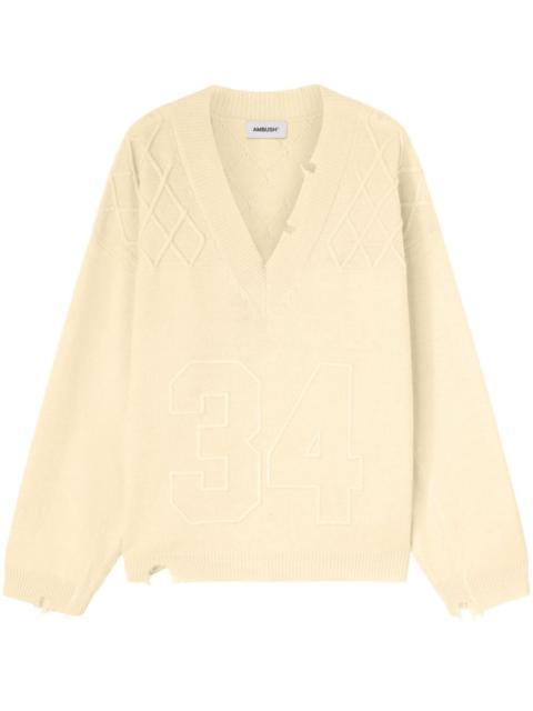 Ambush number-embroidered jumper