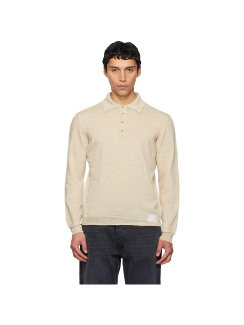 Maison Margiela Off White Patchwork Knit Polo