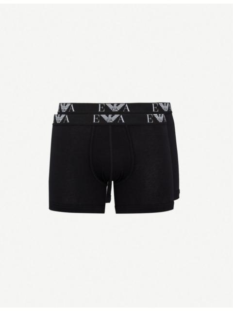 EMPORIO ARMANI Pack of two logo-detail regular-fit stretch-cotton boxers
