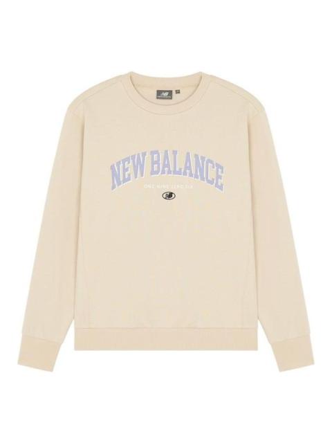 New Balance New Balance Logo Printing Round Neck Pullover Couple Style Creamy White 5CC17083-BEI