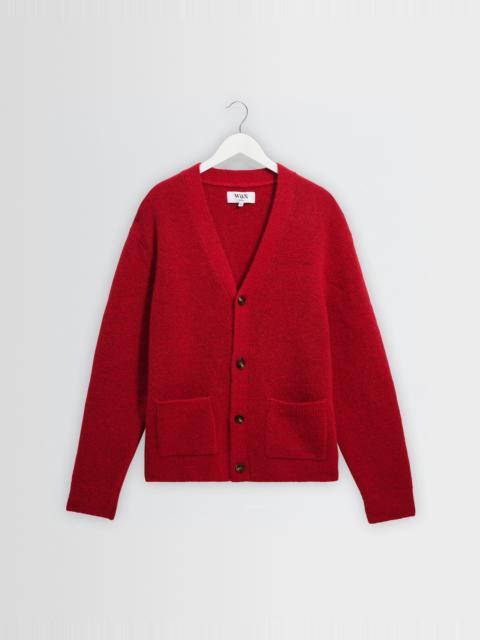 Wax London Walker - Red Fluffy Wool Knit Cardigan